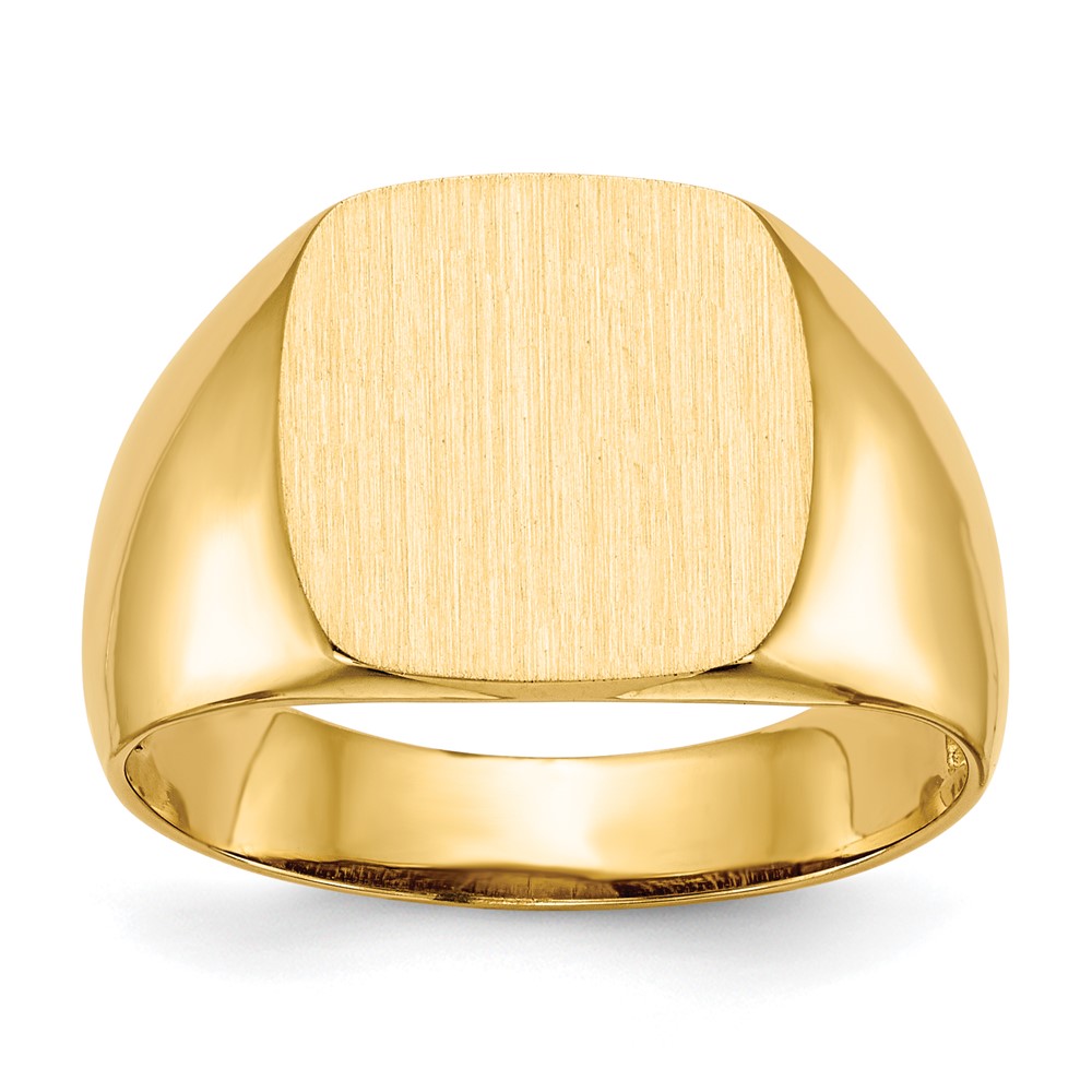 Picture of Finest Gold 14K Yellow Gold 12.5 x 12.5 mm Open Back Mens Signet Ring - Size 9