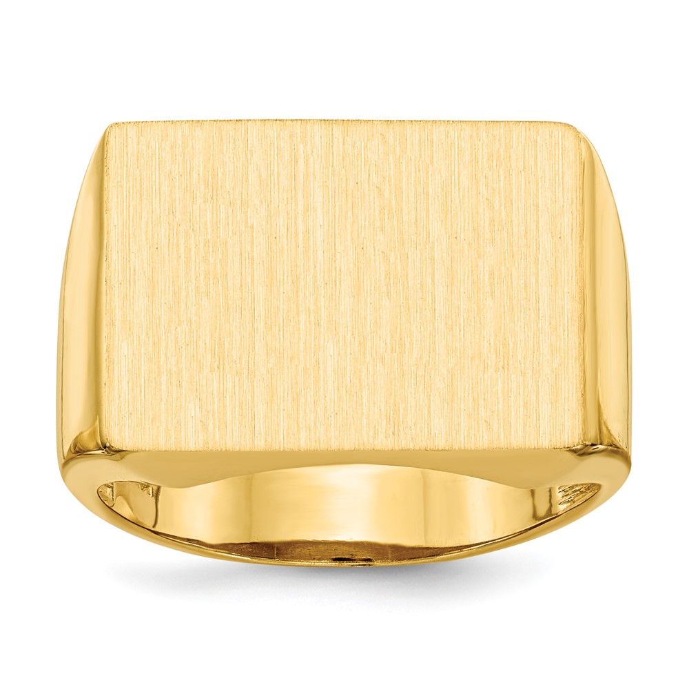 Picture of Finest Gold 14K Yellow Gold 14.5 x 19.5 mm Open Back Mens Signet Ring - Size 10