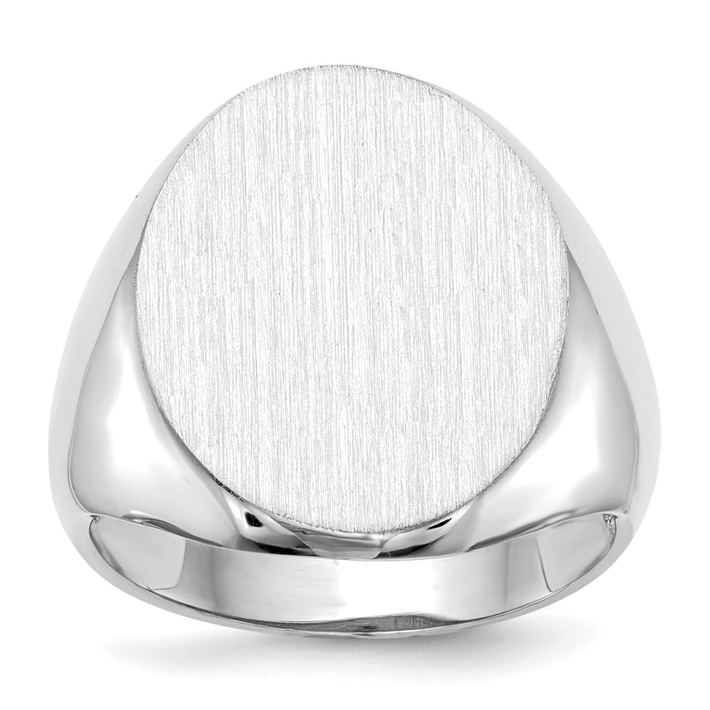 Picture of Finest Gold 14K White Gold 20.5 x 16.0 mm Open Back Signet Ring&amp;#44; Size 9