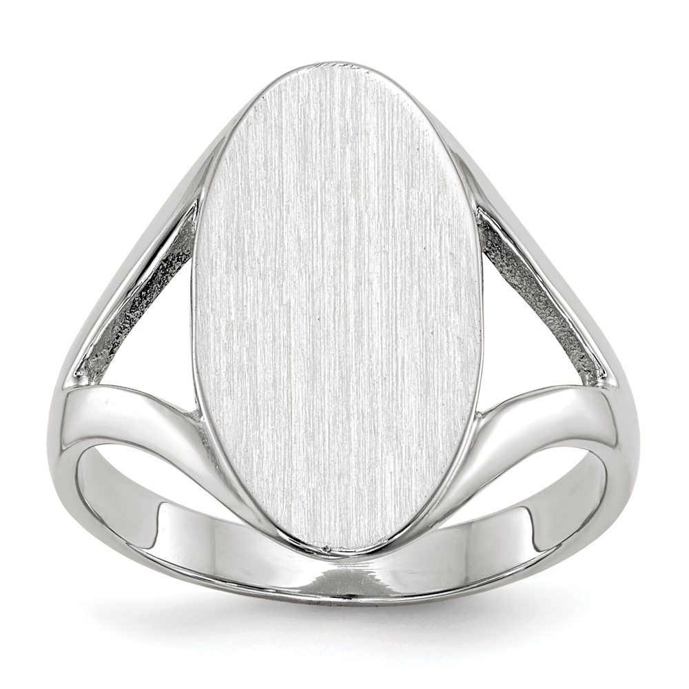 Picture of Finest Gold 14K White Gold 17.0 x 9.0 mm Closed Back Signet Ring&amp;#44; Size 6