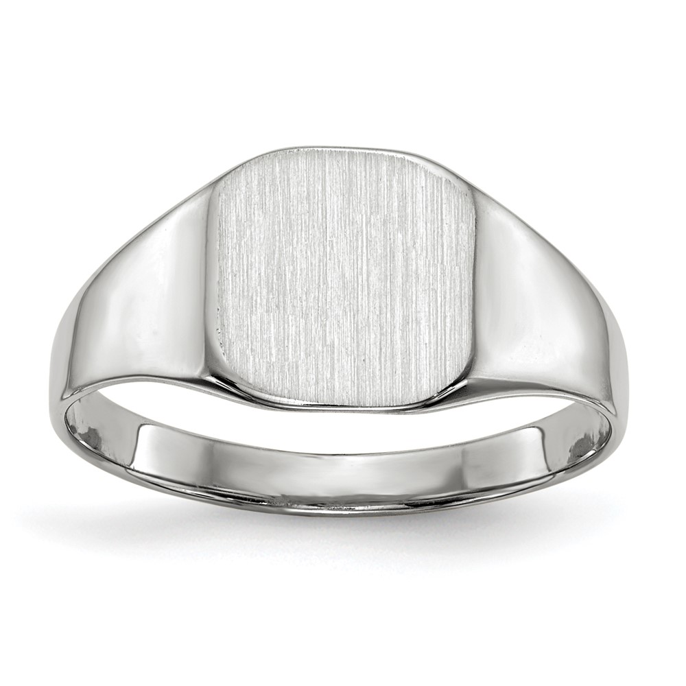 Picture of Finest Gold 14K White Gold 8.5 x 8.5 mm Closed Back Signet Ring&amp;#44; Size 6
