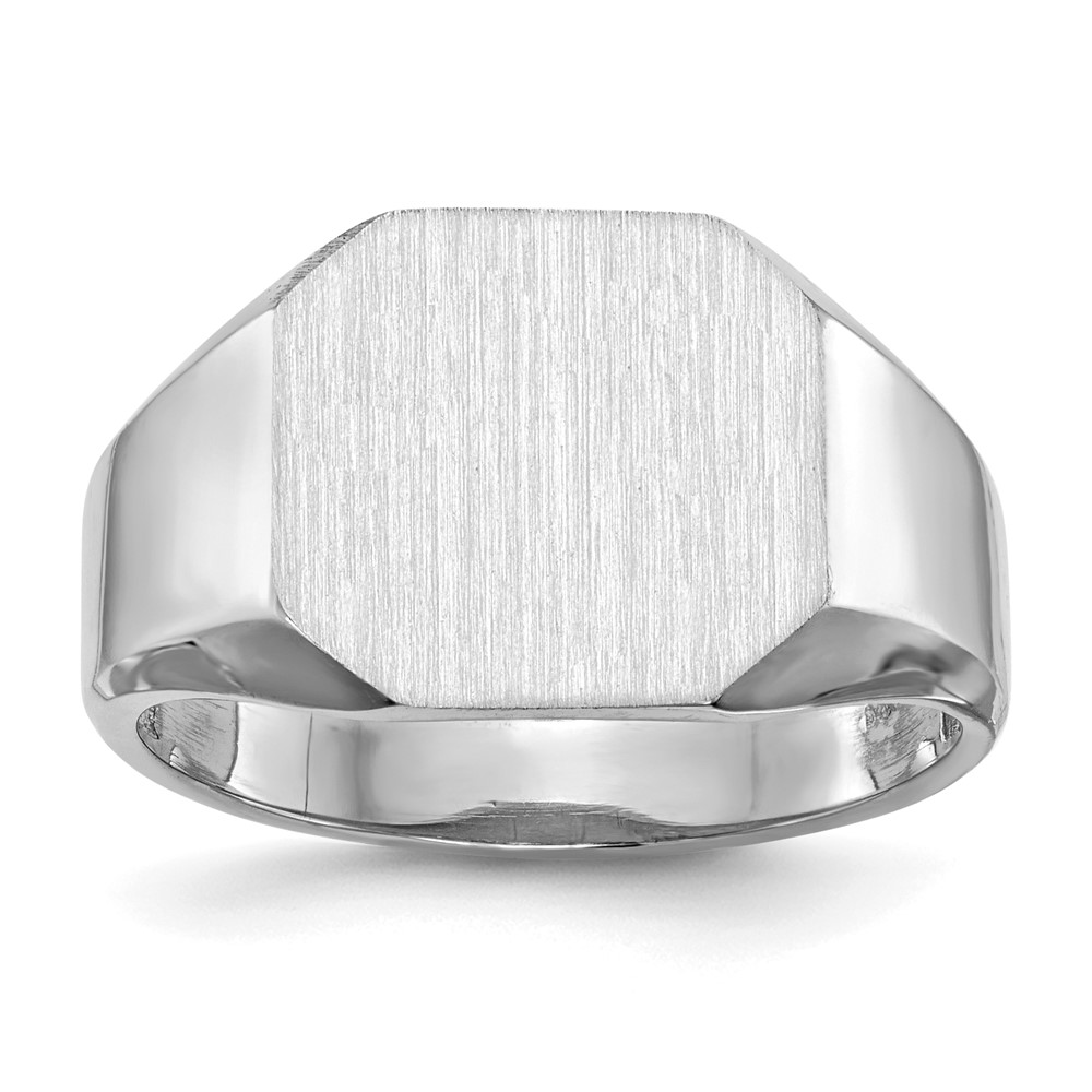 Picture of Finest Gold 14K White Gold 11.5 x 12.5 mm Open Back Signet Ring&amp;#44; Size 8