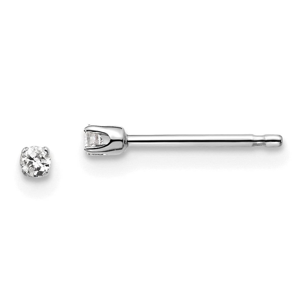 Picture of Finest Gold 14K 0.05CT White Gold I2 K-L Diamond Stud Push-on Post Earrings