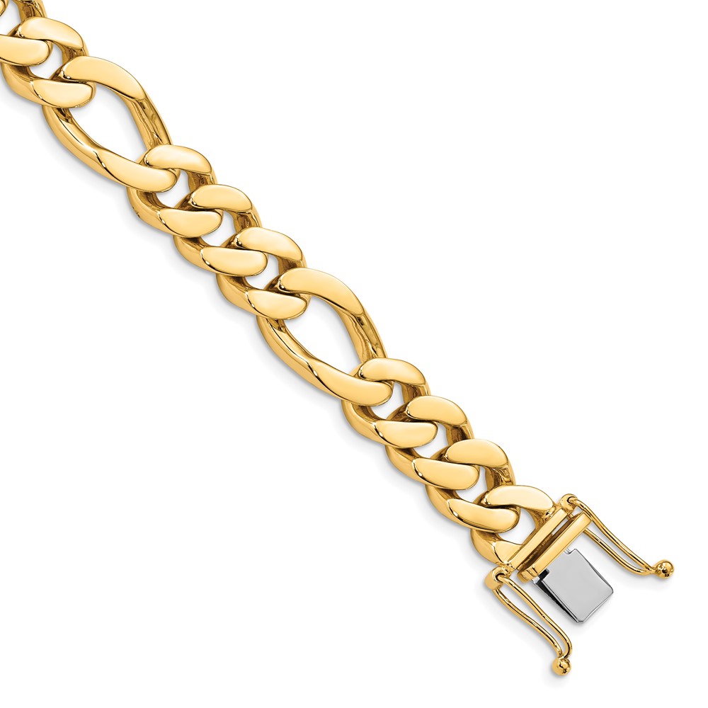 Picture of Finest Gold 14K Yellow Gold 11.8 mm Hand Polished Fancy Link 8.5 in. Bracelet