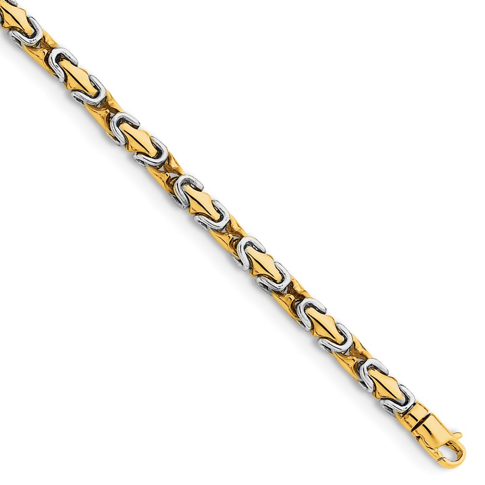 Picture of Finest Gold 14K Two-Tone 4.2 mm Hand-Polished Fancy Link 8 in. Bracelet