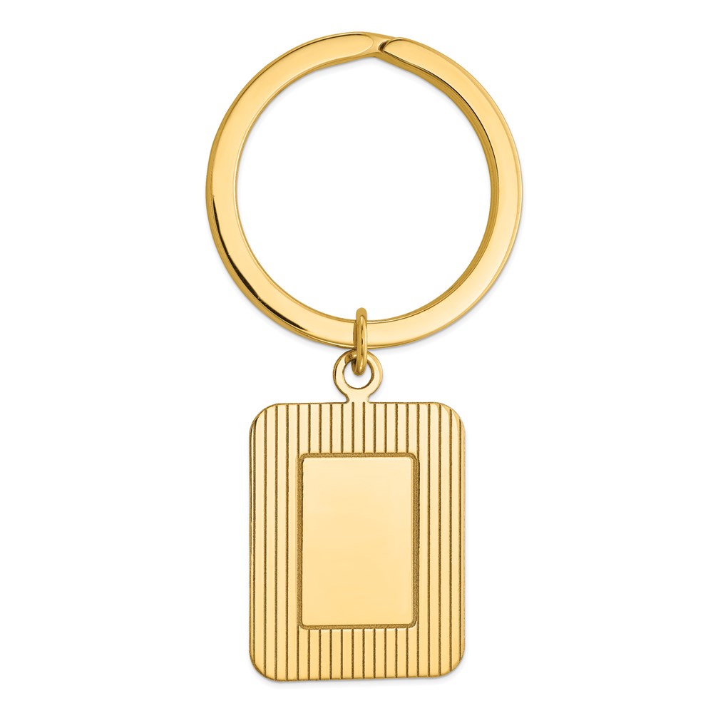 Picture of Finest Gold 14K Textured Rectangle Disc Key Ring