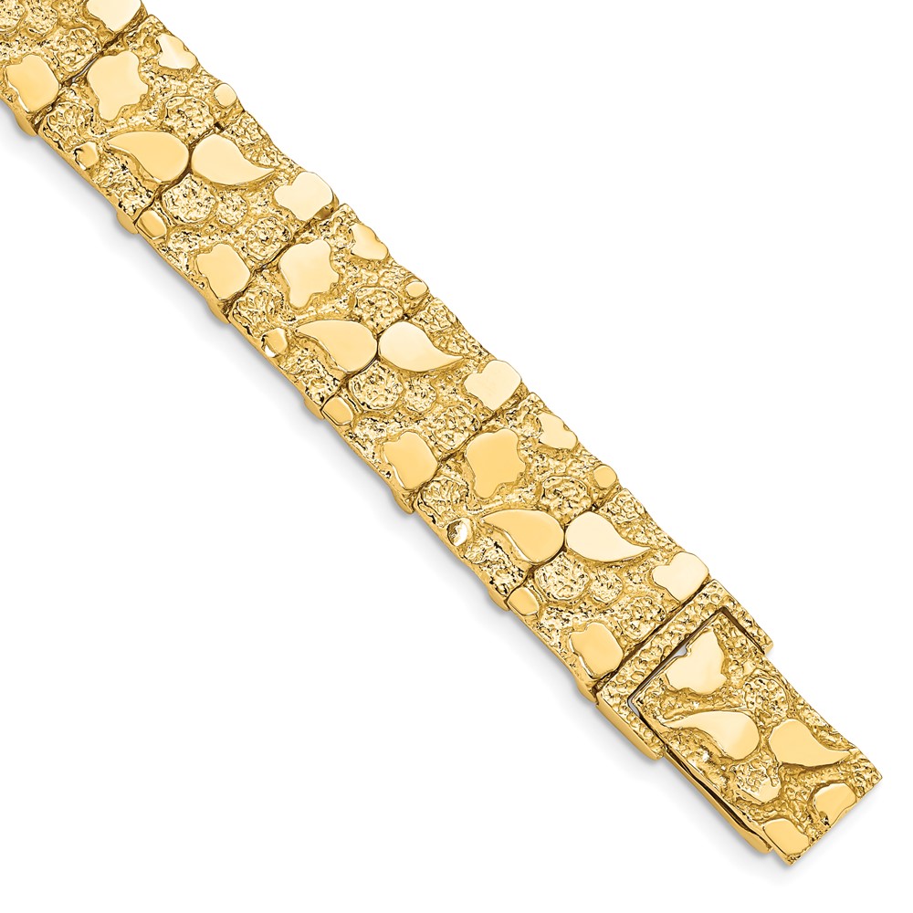 Picture of Finest Gold 14K Yellow Gold 12.50 mm Nugget 8 in. Bracelet
