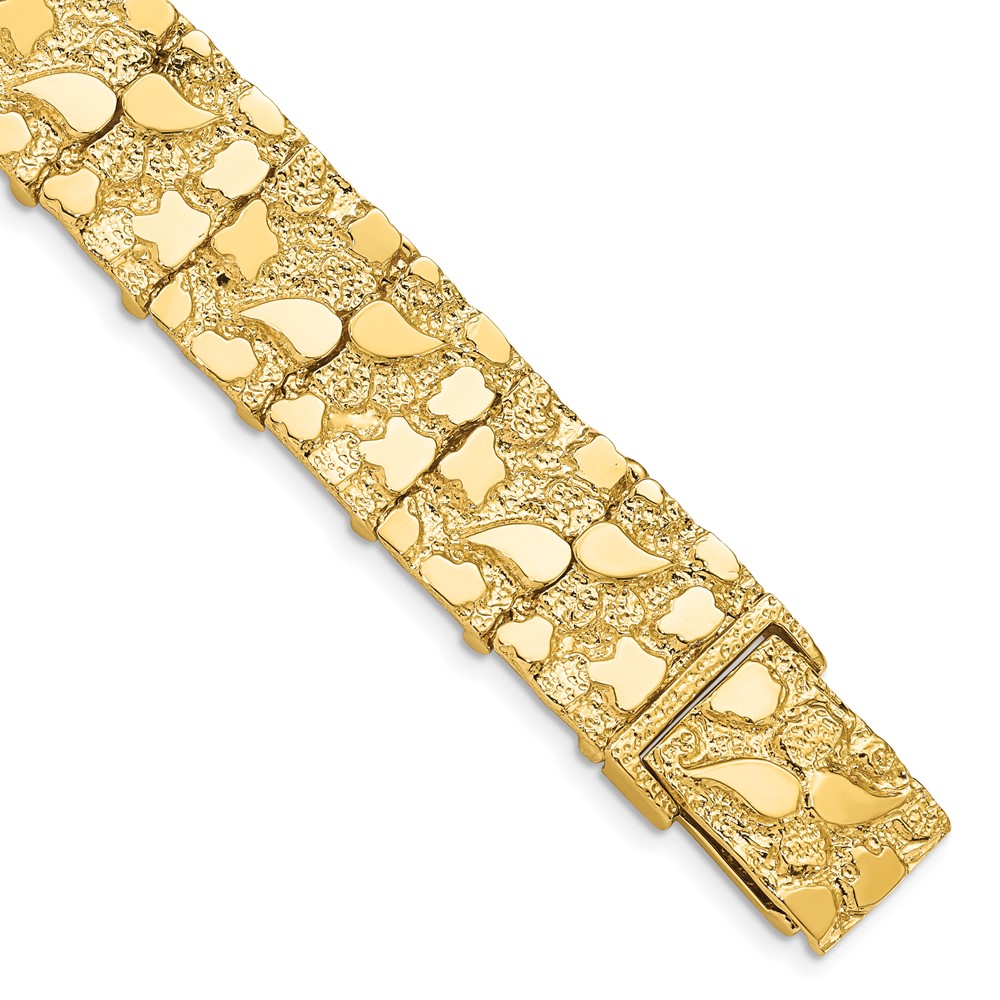 Picture of Finest Gold 14K Yellow Gold 15 mm Nugget 8 in. Bracelet