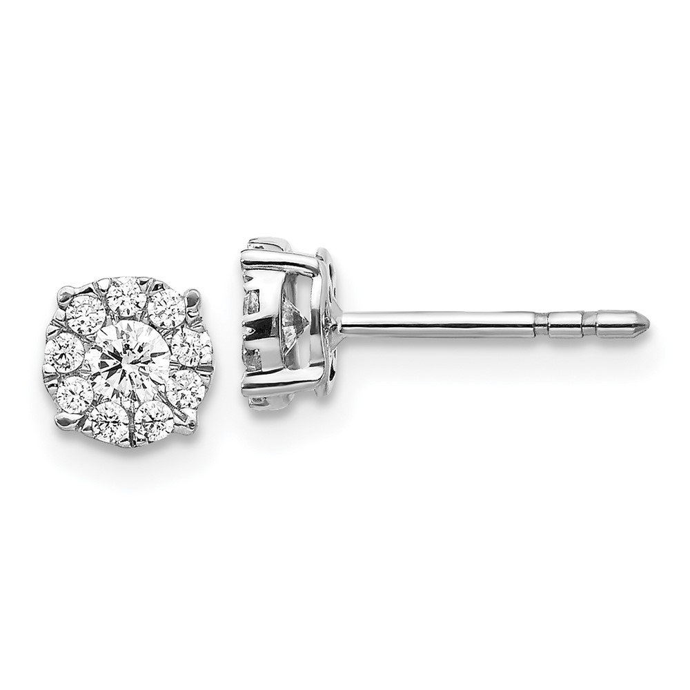 14K White Gold Diamond Cluster Post Earrings -  Finest Gold, UBSEM5453-033-WA