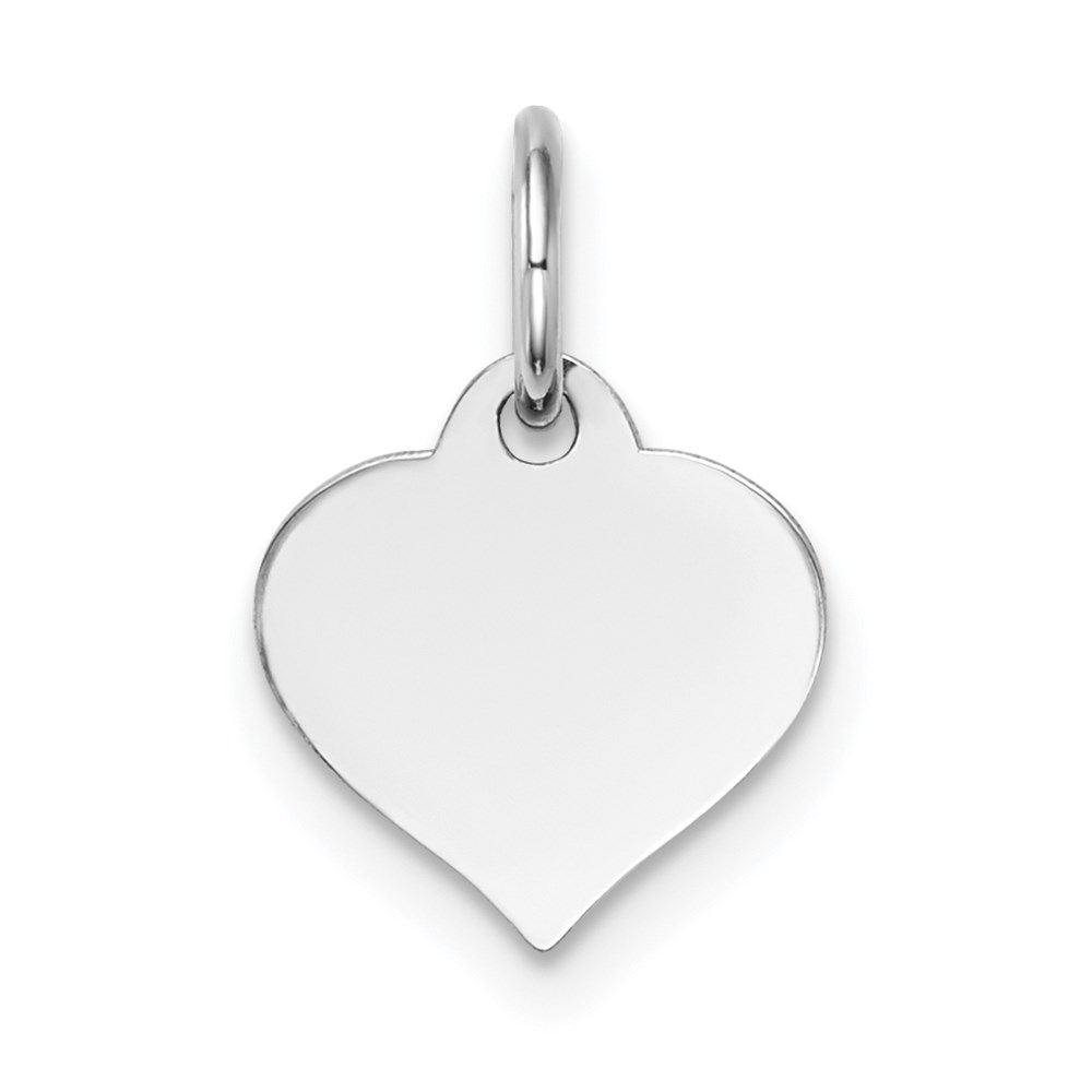 Picture of Quality Gold 14K White Gold Heart Disc Charm