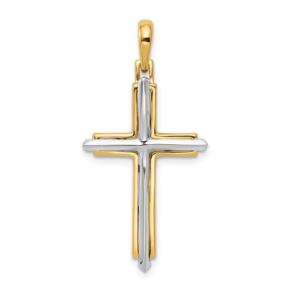Picture of Finest Gold 14K Two-tone Fancy Cross Pendant