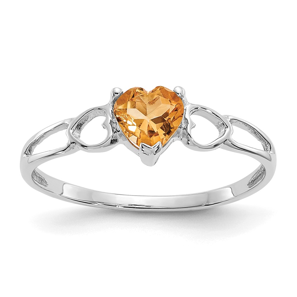 Picture of Finest Gold 14K White Gold Citrine Birthstone Ring&amp;#44; Size 6