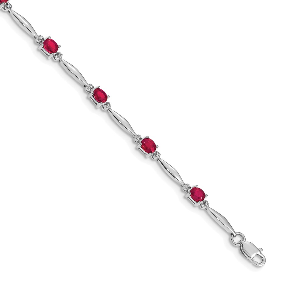 Gemstone Classics(tm) 14kt. Diamond & Ruby Link Bracelet -  Fine Jewelry Collections, BM4484-RU-001-WA