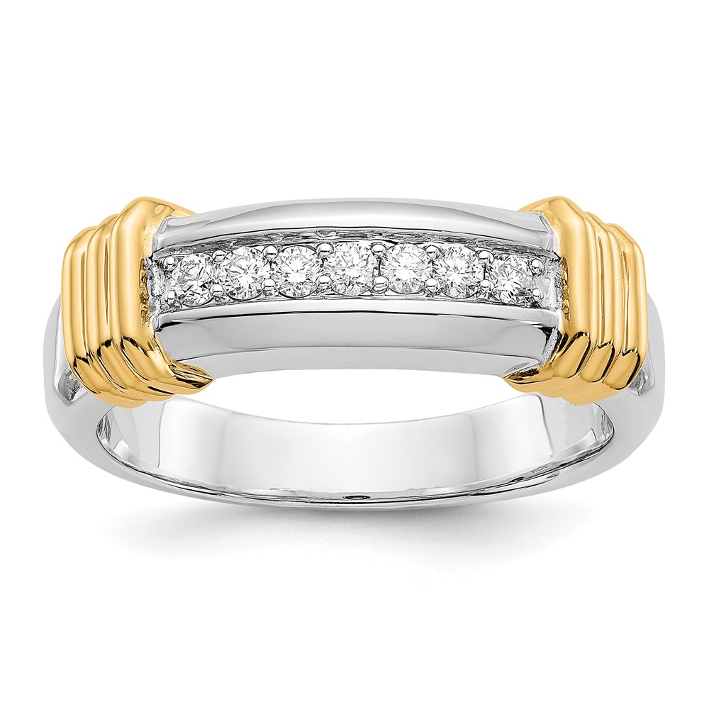 Picture of Finest Gold 14K Two-tone Diamond Mens Ring&amp;#44; Size 10