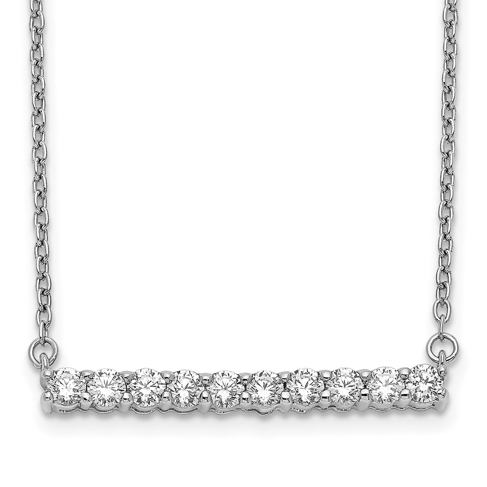 Picture of Finest Gold 14K White Gold Diamond Bar 18 in. Necklace