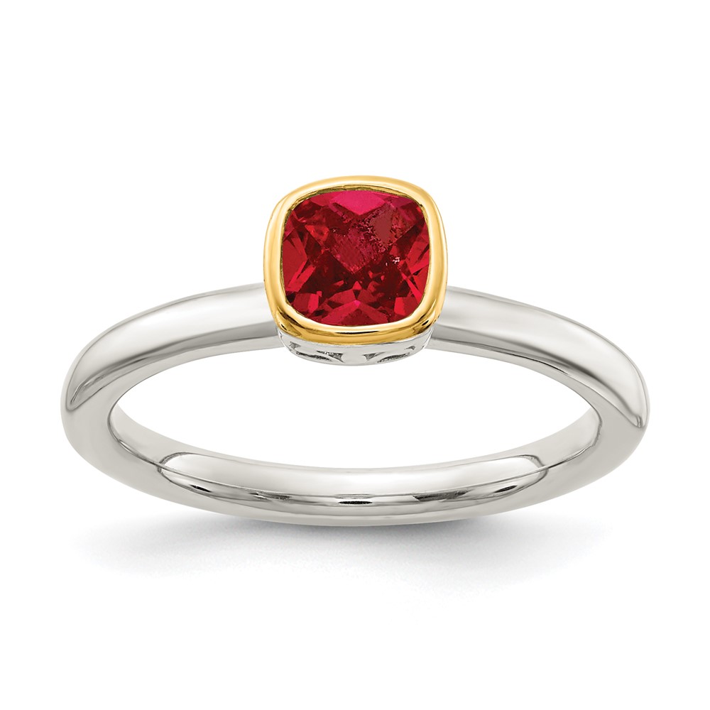 Picture of Finest Gold 14K Accent Created Sterling Silver Ruby Ring