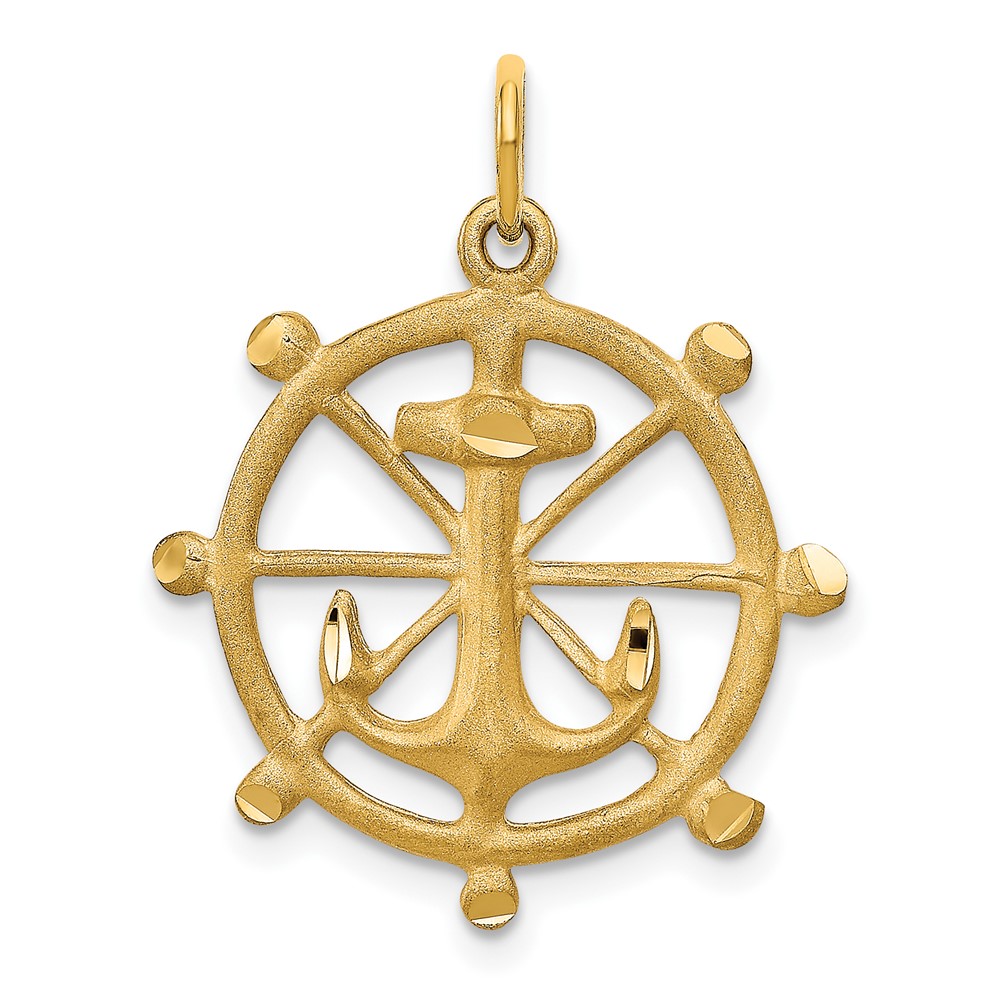 Picture of Finest Gold 10K Anchor in A Wheel Charm