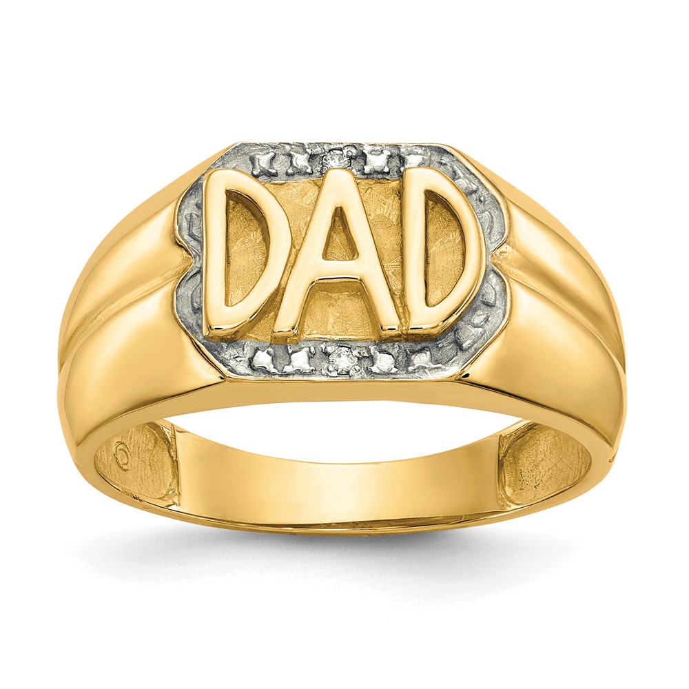 Picture of Finest Gold 10k Mens Diamond DAD Ring