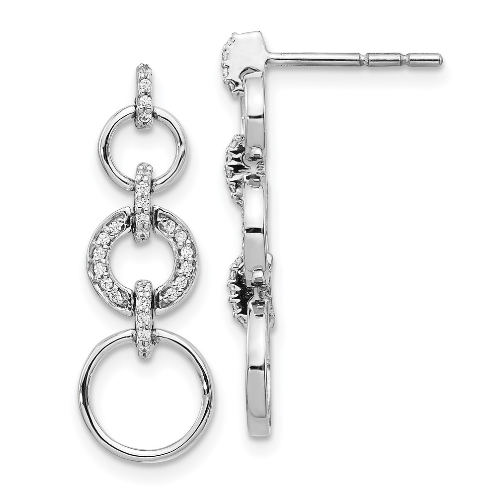 Picture of Finest Gold 14K White Gold Diamond Fancy Dangle Earrings