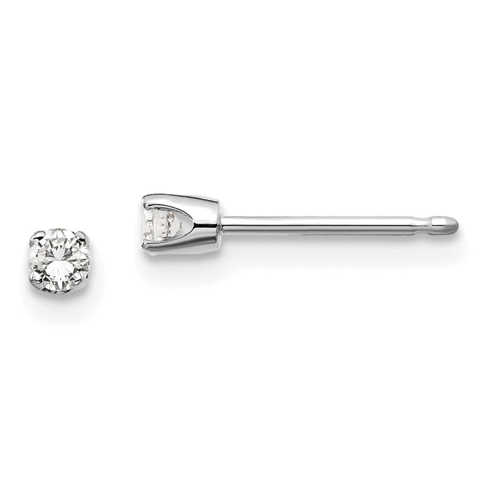 Picture of Finest Gold 14K 0.10CT White Gold I2 K-L Diamond Stud Push-on Post Earrings