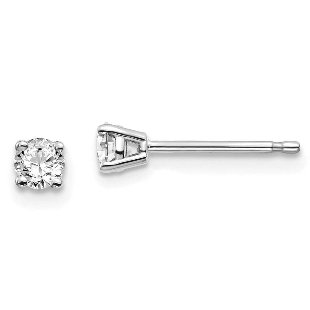 Picture of Finest Gold 14K 0.25CT White Gold I1 J-K Diamond Stud Push-on Post Earrings