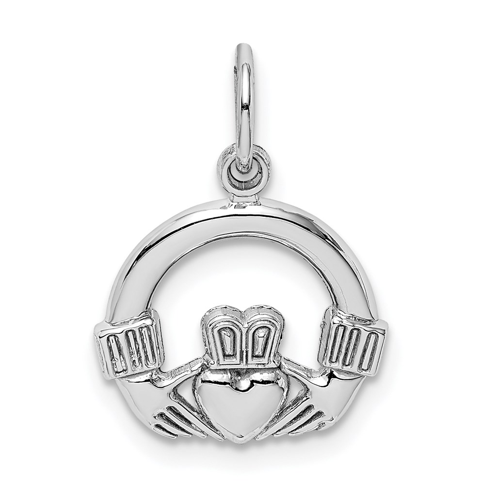 Unisex Gold Classics(tm) 14kt. White Gold Claddagh Pendant -  Fine Jewelry Collections, WCH15