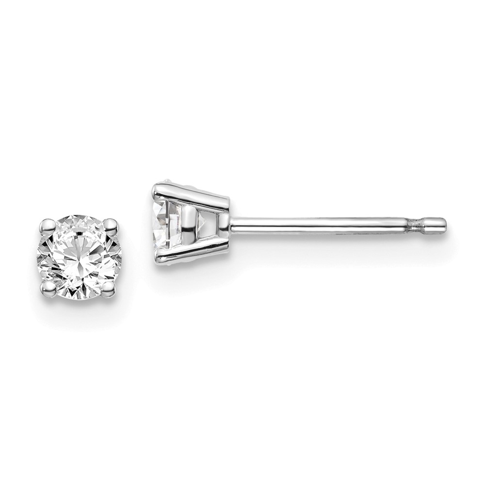 Picture of Finest Gold 14K 0.40CT White Gold I1 J-K Diamond Stud Push-on Post Earrings