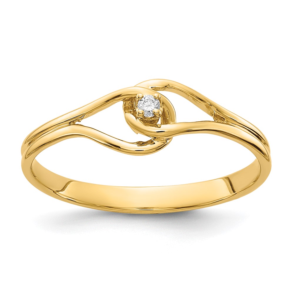 Picture of Finest Gold 14K Polished AA Diamond Ring&amp;#44; Size 6