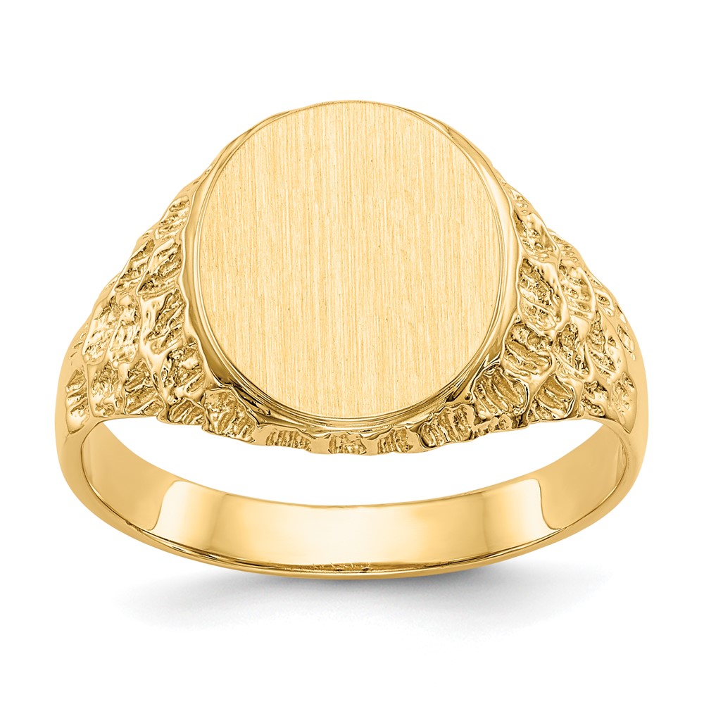 Picture of Finest Gold 14K Yellow Gold 12.5 x 10.5 mm Open Back Mens Signet Ring - Size 9