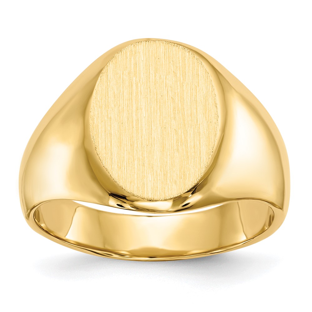Picture of Finest Gold 14K Yellow Gold 15 x 11 mm Closed Back Mens Signet Ring - Size 10