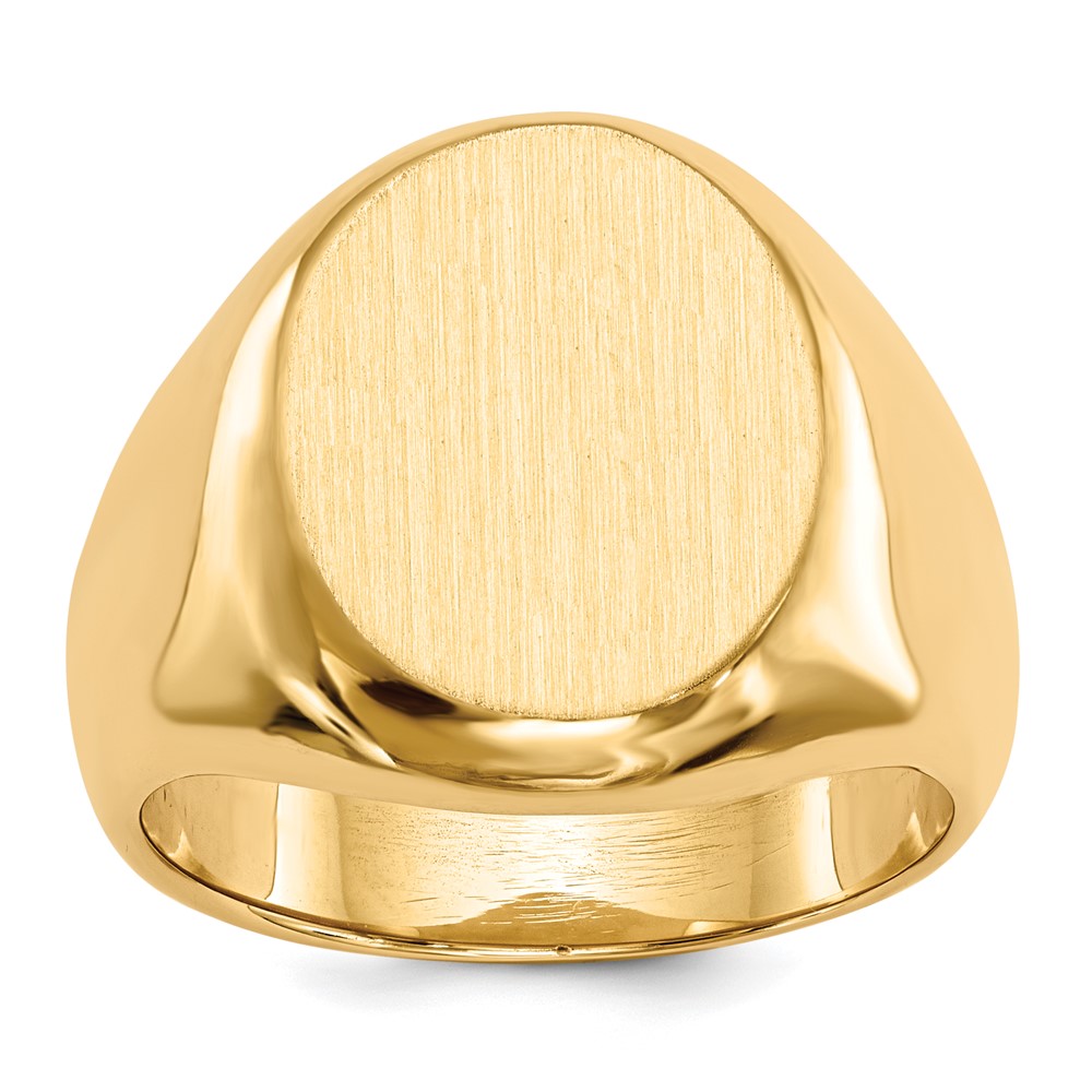 Picture of Finest Gold 14K Yellow Gold 16.5 x 13.5 mm Closed Back Mens Signet Ring - Size 10