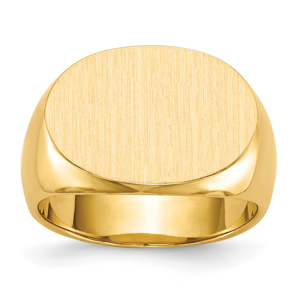 Picture of Finest Gold 14K Yellow Gold 13 x 19 mm Closed Back Mens Signet Ring - Size 10