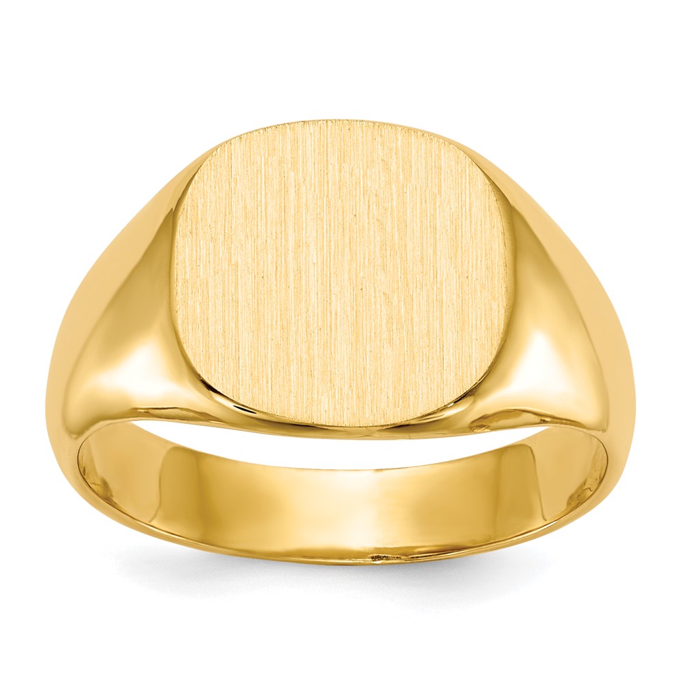 Picture of Finest Gold 14K Yellow Gold 12.5x13.5 mm Closed Back Mens Signet Ring - Size 9