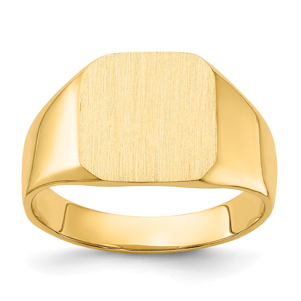 Picture of Finest Gold 14K Yellow Gold 13 x 12 mm Closed Back Mens Signet Ring - Size 10