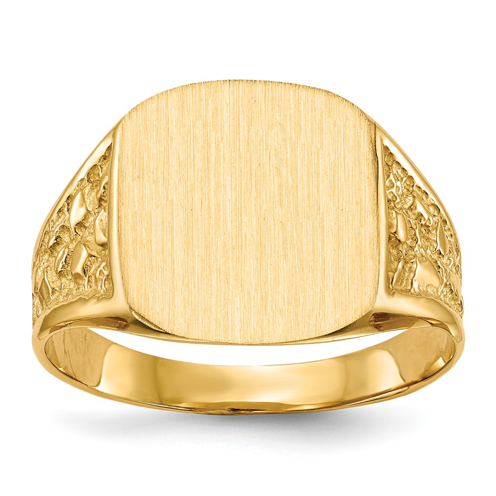 Picture of Finest Gold 14K Yellow Gold 14 x 12.5 mm Closed Back Mens Signet Ring - Size 10