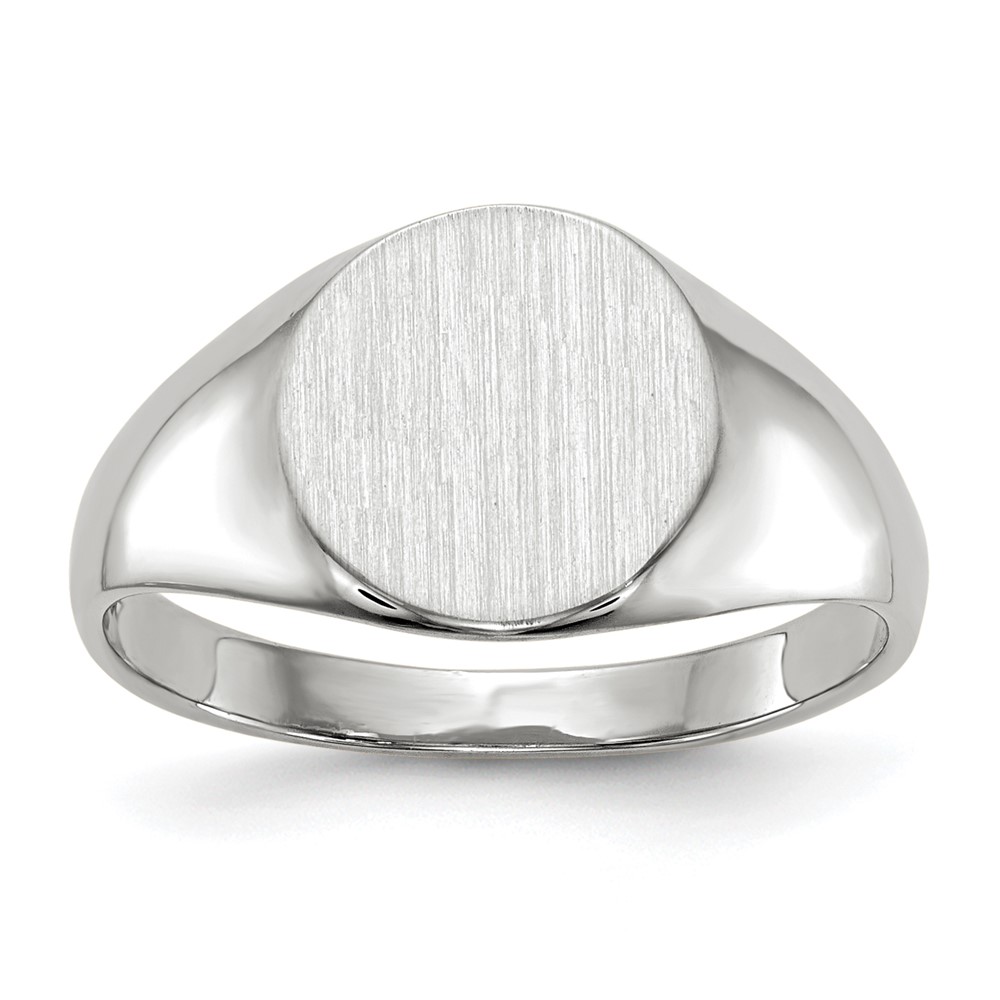 Picture of Finest Gold 14K White Gold 9.0 x 9.0 mm Closed Back Signet Ring&amp;#44; Size 6