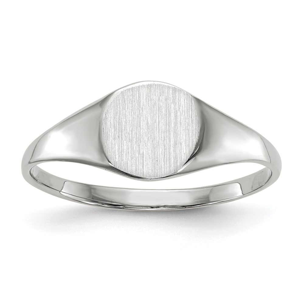 Picture of Finest Gold 14K White Gold 6.5 x 7.5 mm Closed Back Signet Ring - Size 6