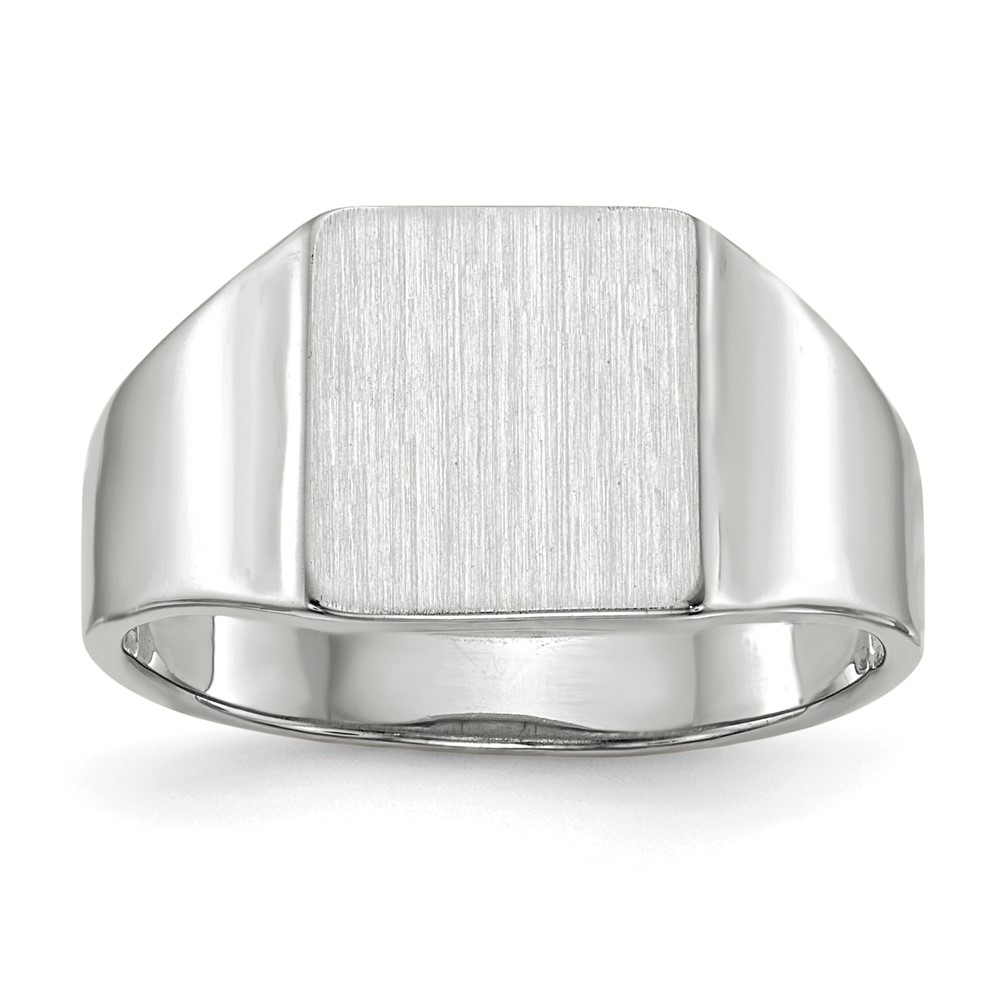 Picture of Finest Gold 14K White Gold 9.5 x 8.5 mm Closed Back Signet Ring&amp;#44; Size 6