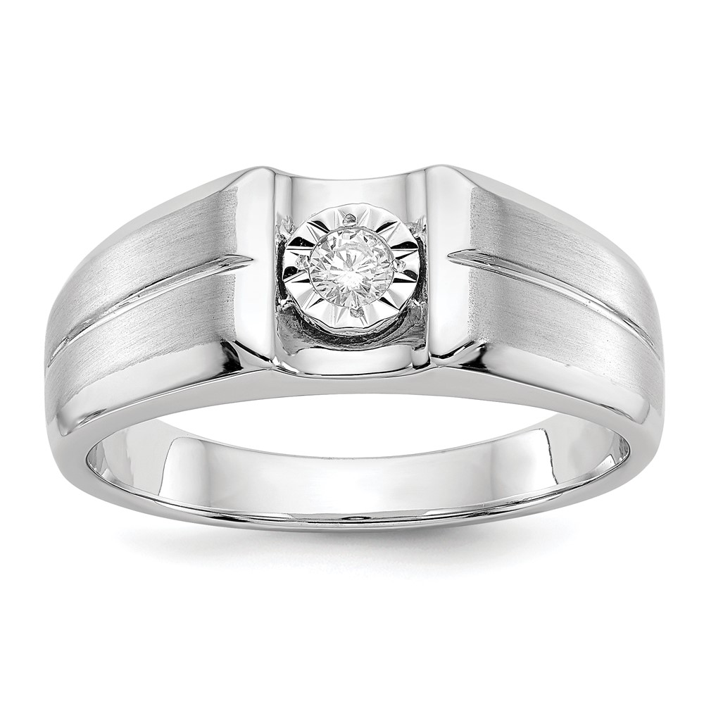 Picture of Finest Gold 14K White Gold Diamond Mens Ring&#44; Size 10