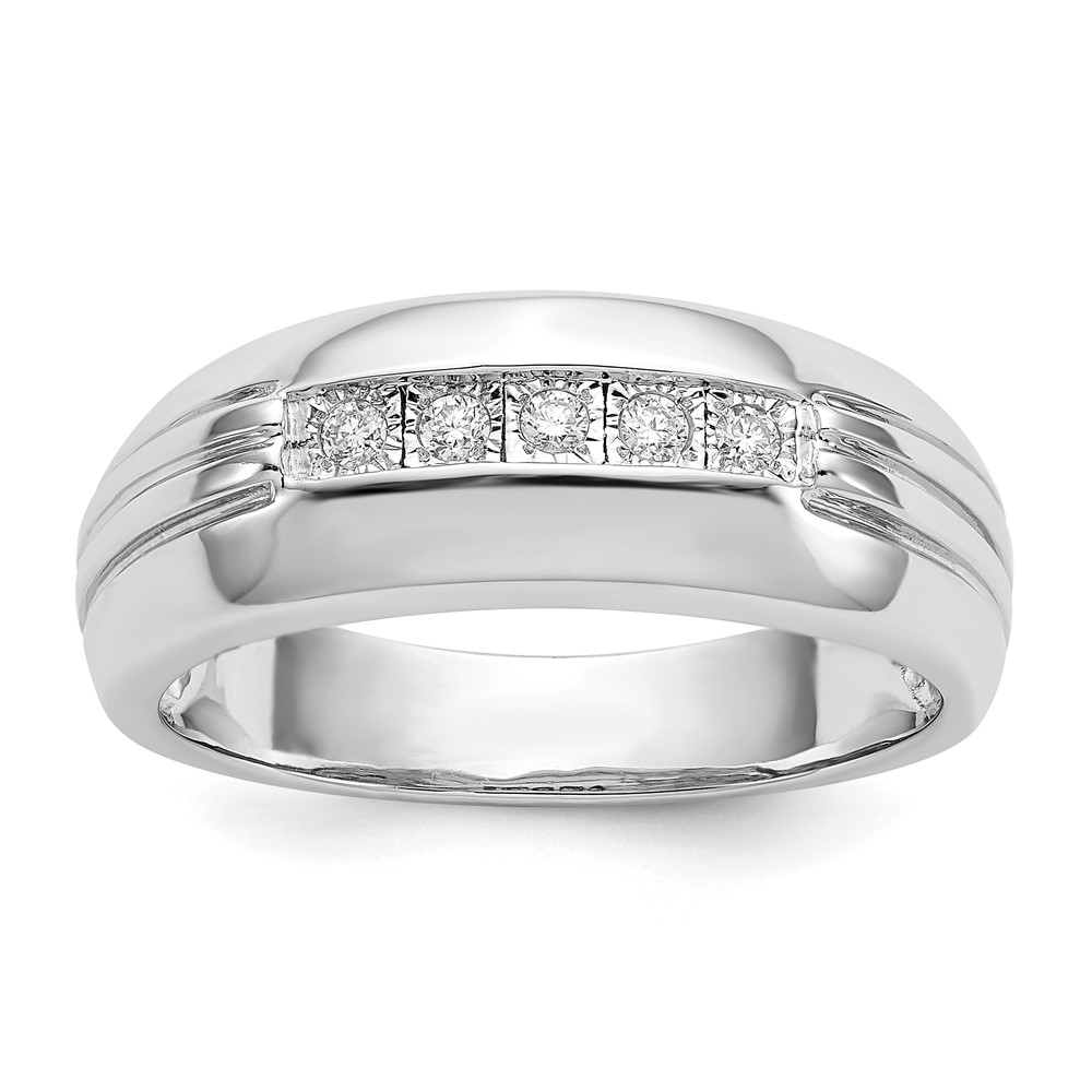 Picture of Quality Gold 14k White Gold Diamond 5-Stone Mens Ring - Size 10