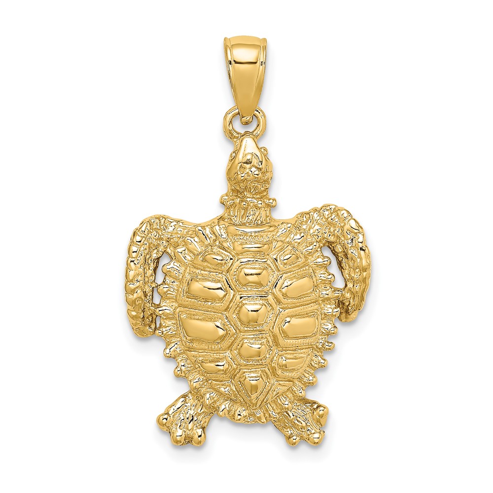 Picture of Finest Gold 10K 2-D Sea Turtle with Spiny Shell Charm