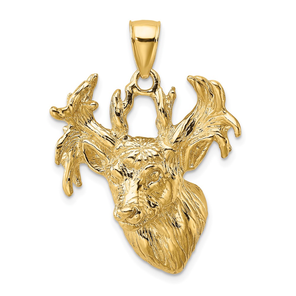 Picture of Finest Gold 10K 2-D Textured Deer Head Charm