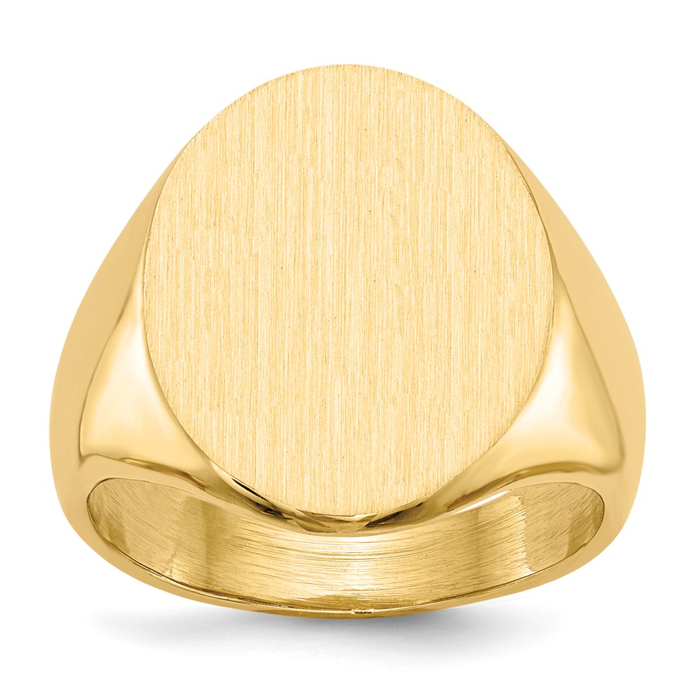 Picture of Quality Gold RS109 14K Yellow Gold 20.5 x 16 mm Closed Back Mens Signet Ring - Size 10