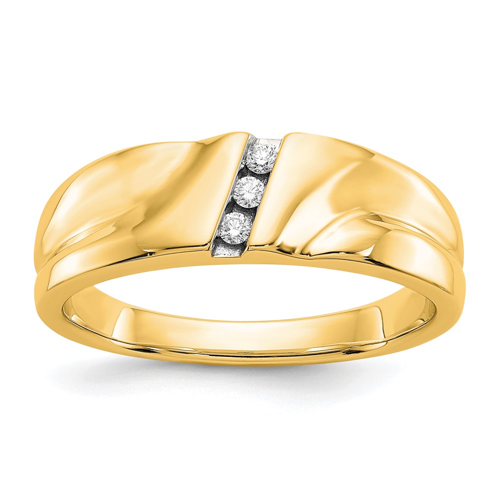 Picture of Finest Gold 14K Diamond Mens Ring&#44; Size 10
