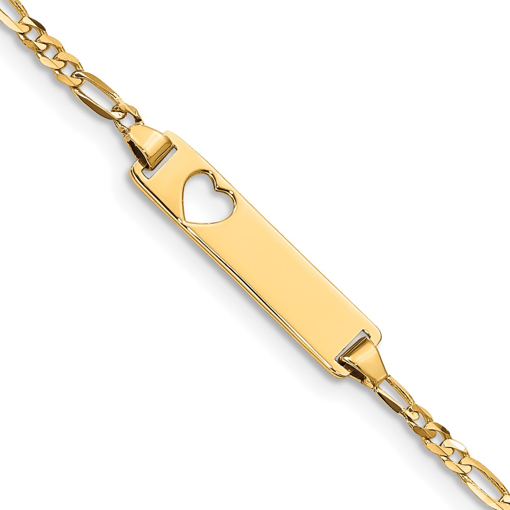 10K Yellow Gold Figaro Link ID 6 in. Bracelet -  Bagatela, BA4367091