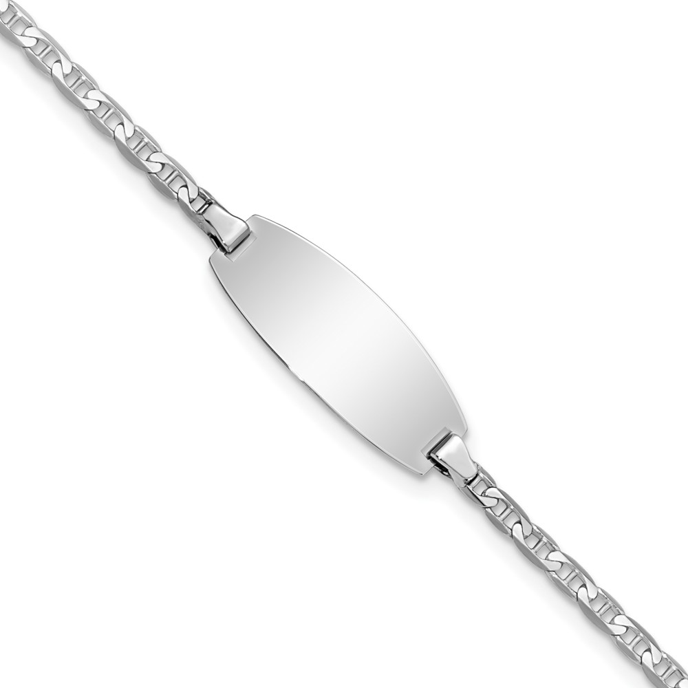 Picture of Finest Gold 14K White Gold Oval Anchor ID Bracelet