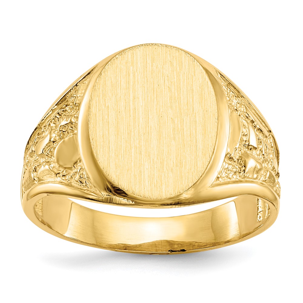 Picture of Finest Gold 14K Yellow Gold 15 x 11.5 mm Open Back Mens Signet Ring - Size 10