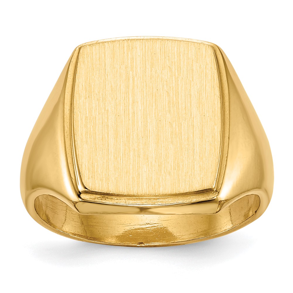 Picture of Finest Gold 14K Yellow Gold 14.5 x 13.0mm Closed Back Mens Signet Ring - Size 10