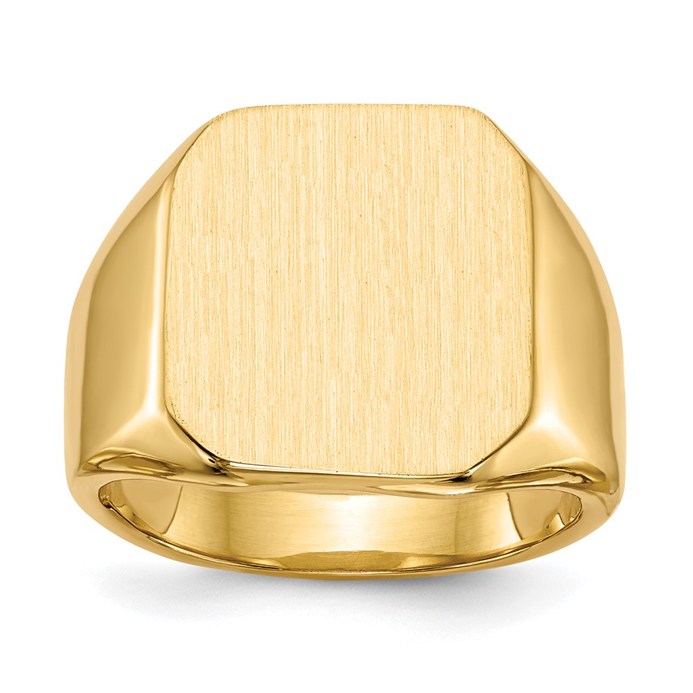 Picture of Finest Gold 14K Yellow Gold 17 x 15 mm Closed Back Mens Signet Ring - Size 10