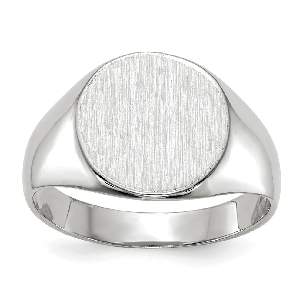 Picture of Finest Gold 14K White Gold 10.5 x 10.5 mm Closed Back Signet Ring - Size 6